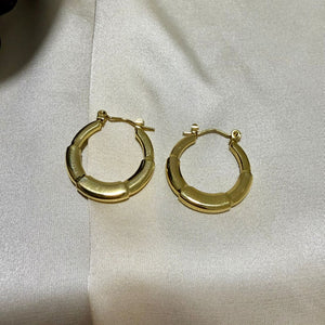 Stainless steel - Earrings gold irregular hoop