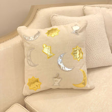 Load image into Gallery viewer, Two pillow case gold and silver Crescent and lantern
