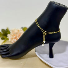 Load image into Gallery viewer, Anklet - stainless steel new  gold flower lolli beads
