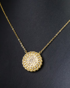 Necklace - Large Circle Zircon stones