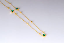 Load image into Gallery viewer, Stainless Steel- Necklace with green zircon stone
