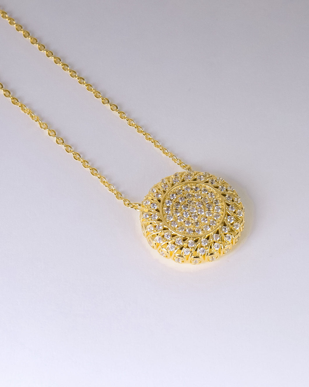 Necklace - Large Circle Zircon stones