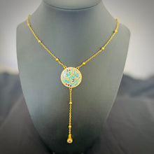 Load image into Gallery viewer, Necklace - long turquoise kol a3oz b rab elfalak
