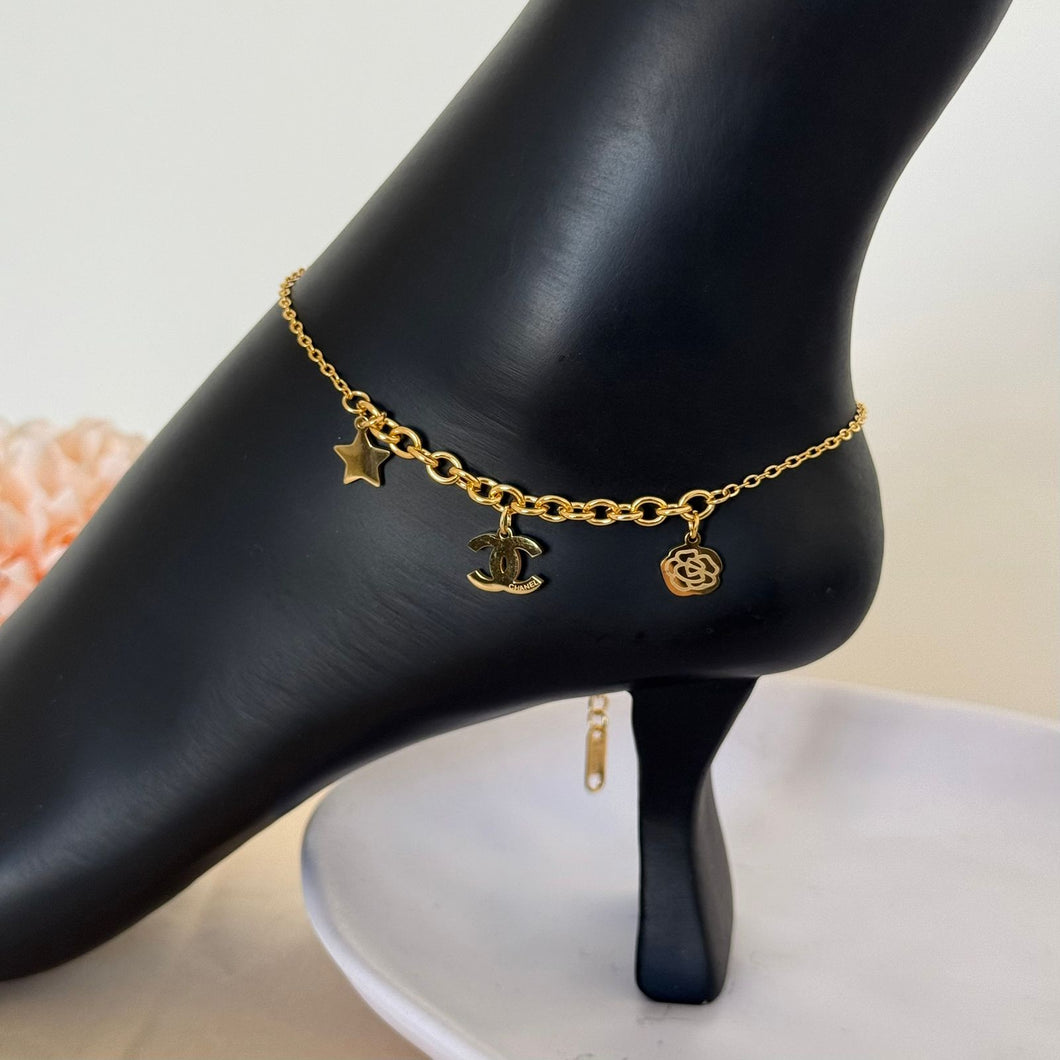 Anklet - stainless steel gold different shapes