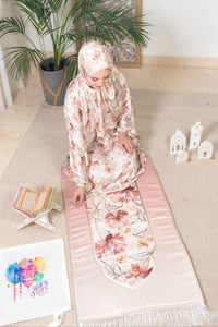 Prayer Set - Pink flower satin