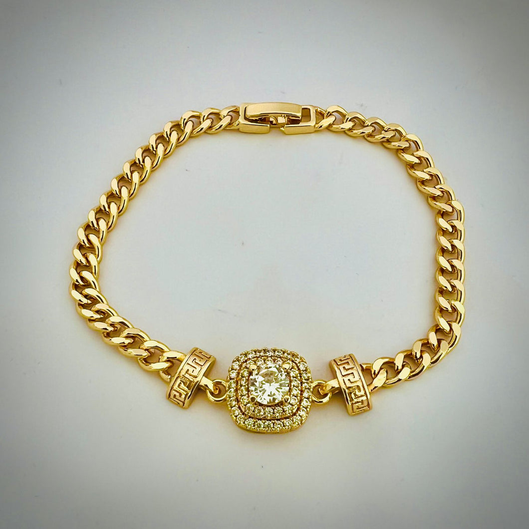 Bracelet - Gold simple zircon stone