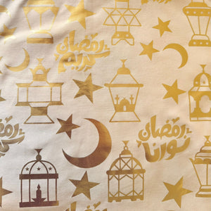 Two pillow case and runner gold Ramadan Decoration