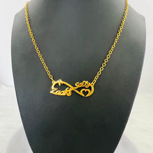 Load image into Gallery viewer, Two Name Necklace -  infinity and pulses heart two name
