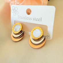 Load image into Gallery viewer, Earrings -  Stainless steel 3 colour circles
