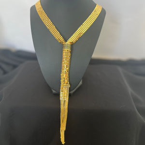 Necklace - Long soft gold Zigzag chain