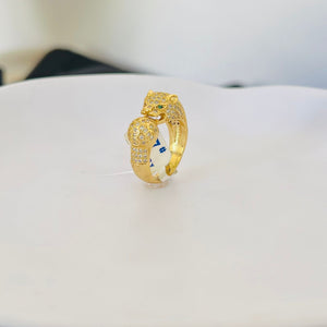 Ring - Gold ring zircon snake