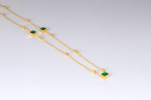 Load image into Gallery viewer, Stainless Steel- Necklace with green zircon stone
