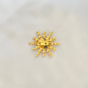 Brooch -  Stainless steel sunflower