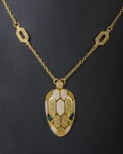 Load image into Gallery viewer, Necklace - Colored snake with zircon stones
