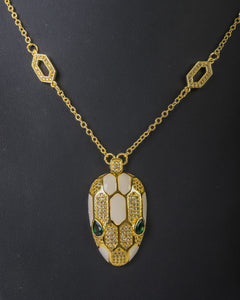 Necklace - Colored snake with zircon stones