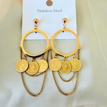 Load image into Gallery viewer, Earrings -  Stainless steel circle coins
