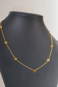 Stainless Steel- simple Gold flowers Necklace