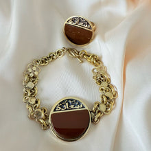 Load image into Gallery viewer, Sets - 2 pieces copper bracelet and ring s3ada brown stone
