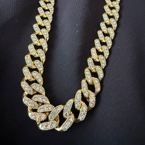 Necklace - big Gold chain zircon shape