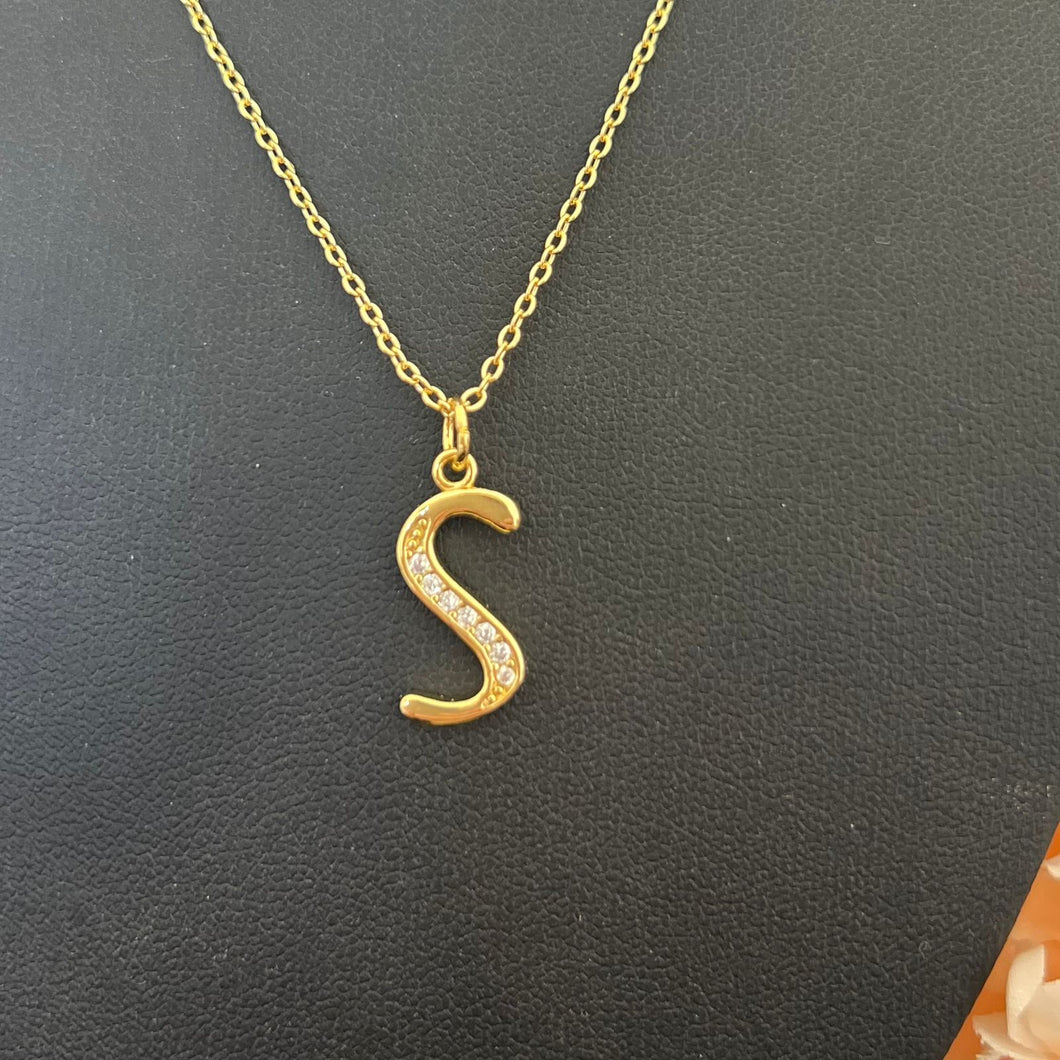 Necklace - Gold S letter