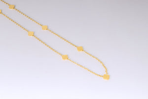 Stainless Steel- simple Gold flowers Necklace