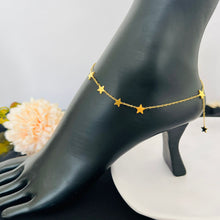 Load image into Gallery viewer, Anklet - stainless steel gold Stars
