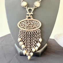 Load image into Gallery viewer, Necklace - 925k Silver white stones allah khair 7afez
