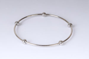 Stainless steel - 3 colored bangles with small balls