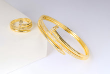 Load image into Gallery viewer, Set - 2 pieces bracelet and ring nail with zircon
