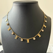 Load image into Gallery viewer, Necklace - Stainless steel Gold letters and zircon
