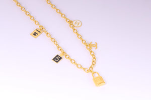 Stainless Steel- gold small pendants Necklace