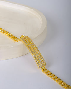 Bracelet - zigzag zircon stones