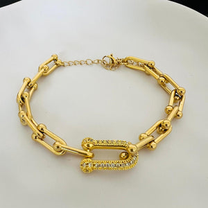 Stainless steel- chain zircon Bracelet