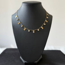 Load image into Gallery viewer, Necklace - Stainless steel Gold letters and zircon
