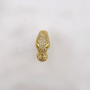 Ring - Gold ring zircon snake