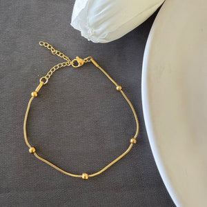 Bracelet - Stainless steel gold chain dots