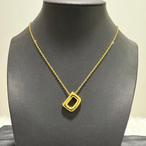 Necklace - Stainless steel gold litter D