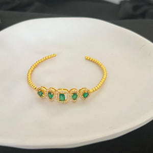 Bracelet - opened_Gold green zircon stones