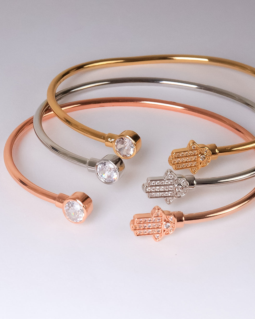 Sets - 3 colored zircon palm bangles