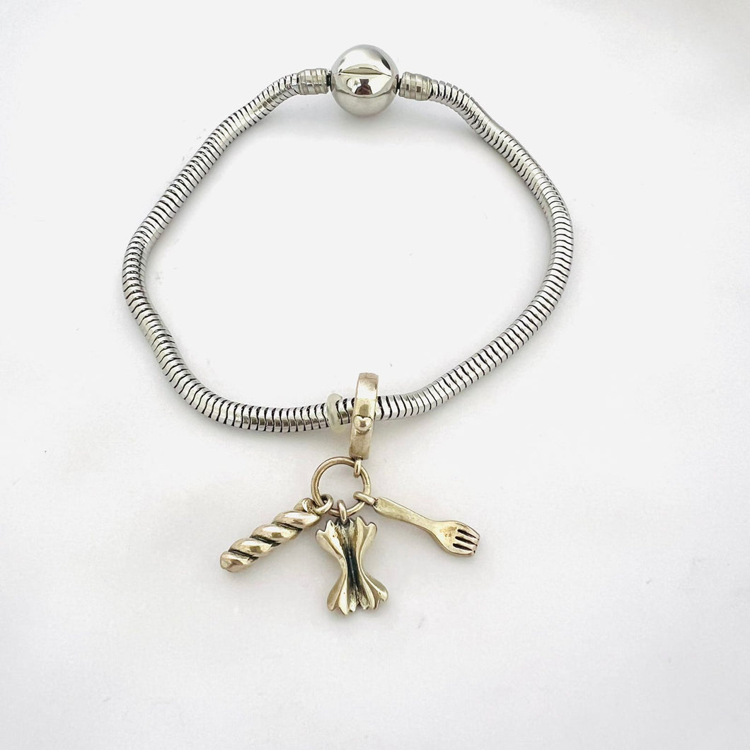 Stainless steel - Bracelet charm 925 silver different shapes