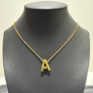 Necklace - Stainless steel gold letter A