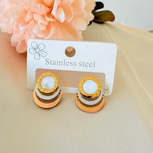 Load image into Gallery viewer, Earrings -  Stainless steel 3 colour circles
