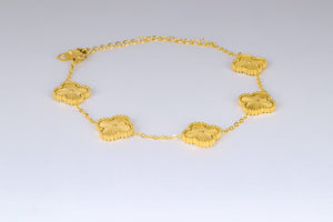 Stainless steel- bracelet gold five flowers without stones