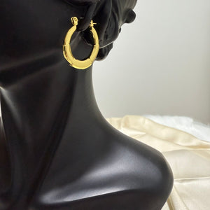 Stainless steel - Earrings gold irregular hoop