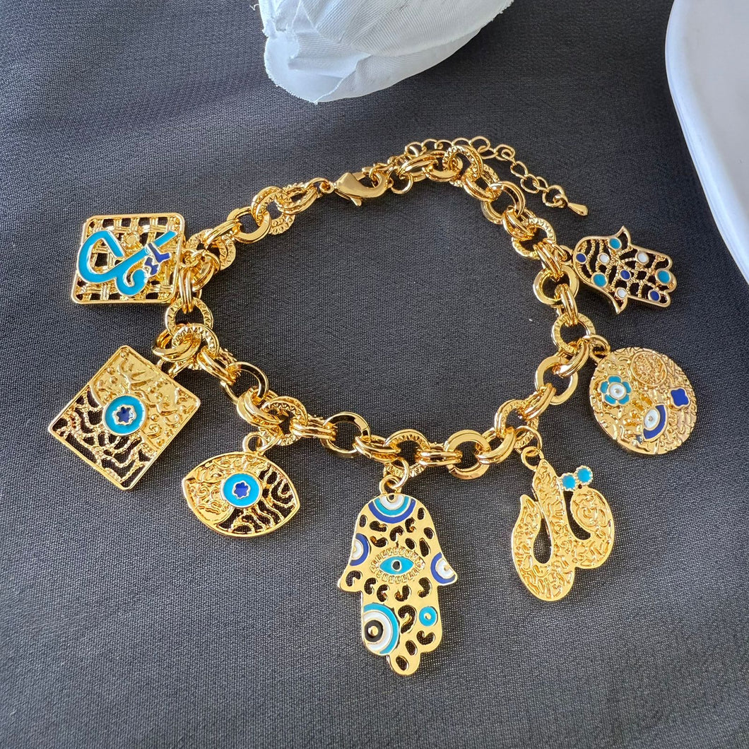 Bracelet - Gold turquoise kol