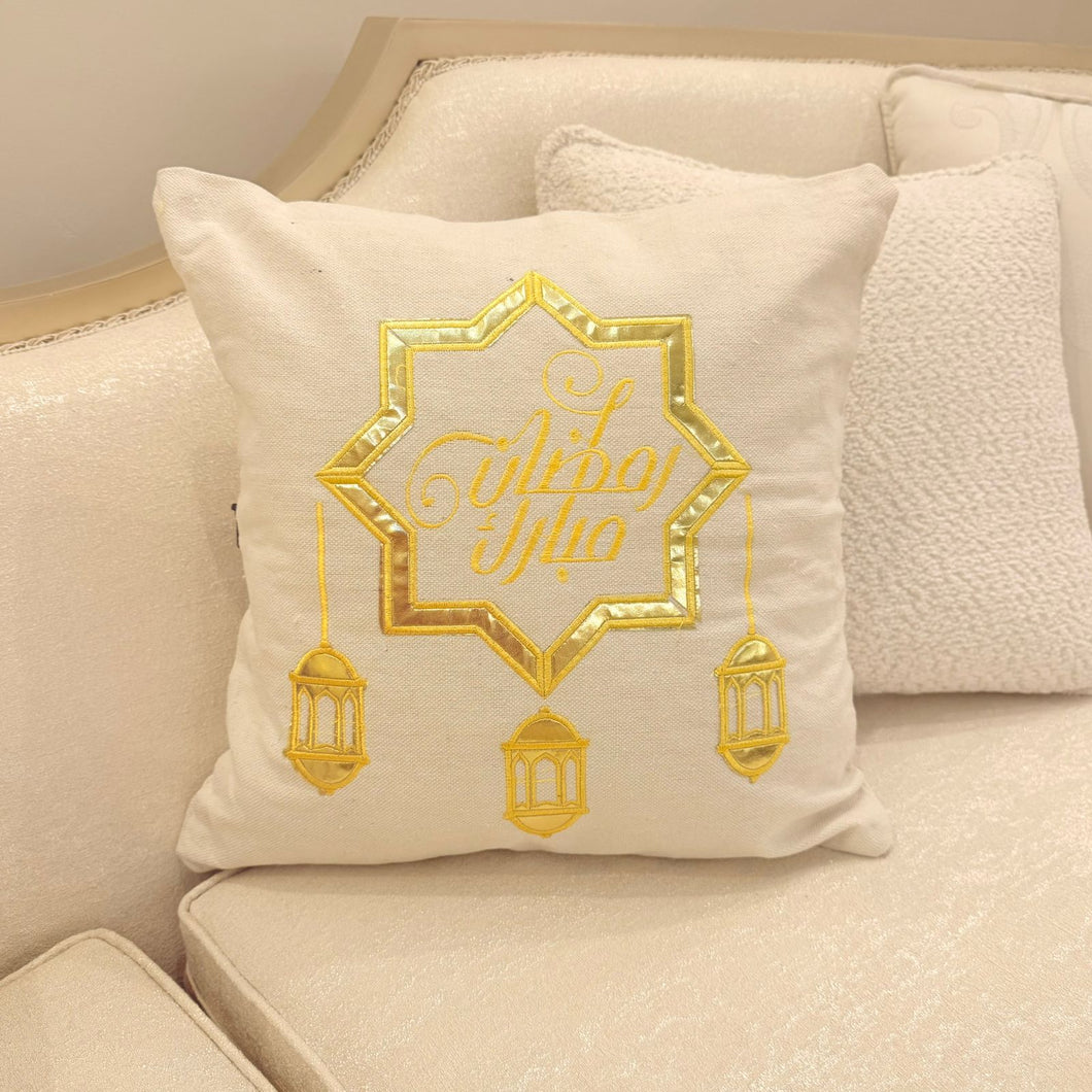 Two pillow case gold pattern with lanterns