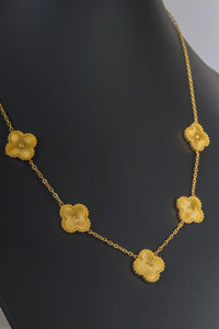 Stainless Steel- 5 flowers color Gold Necklace