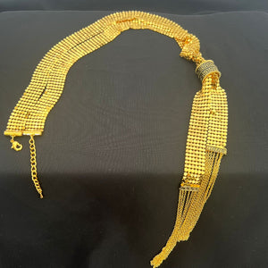 Necklace - Long soft gold Zigzag chain