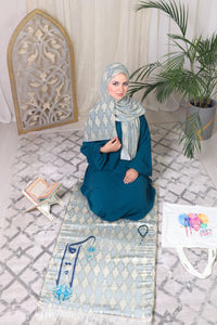 Prayer Set - blue-mint green Abaya