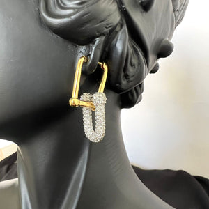 Earring - Gold trend zircon chains